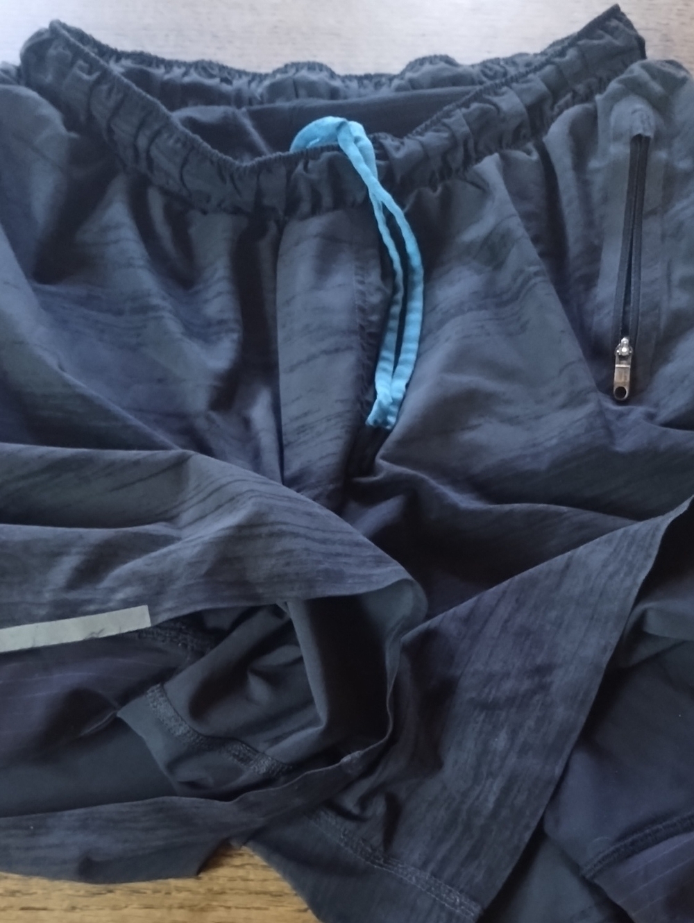lululemon athletica Black Athletic Shorts with Blue Drawcord